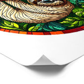 Schattigee Luiaard Glas in lood Ornament Poster (Hoek)