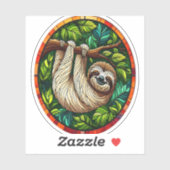 Schattigee Luiaard Glas in lood Ornament Sticker (Vel)