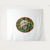 Schattigee Luiaard Glas in lood Ornament Wandkleed (Voorkant (horizontaal))