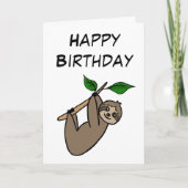 Schattigee luiaard Happy Birthday Relax Kaart (Voorkant)