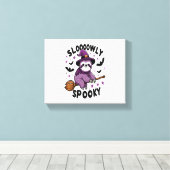 Schattigee Luiaard Happy Halloween (2) Canvas Afdruk (Insitu (Houten vloer))