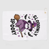 Schattigee Luiaard Happy Halloween (2) Golfhanddoek (Horizontaal)