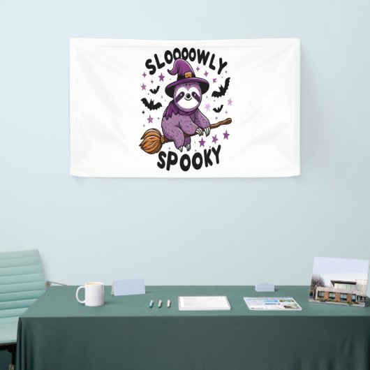 Schattigee Luiaard Happy Halloween (2) Spandoek (Beurs)