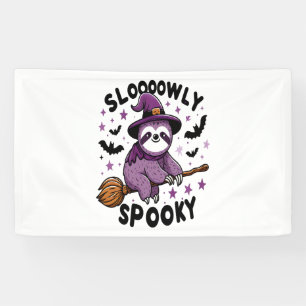 Schattigee Luiaard Happy Halloween (2) Spandoek