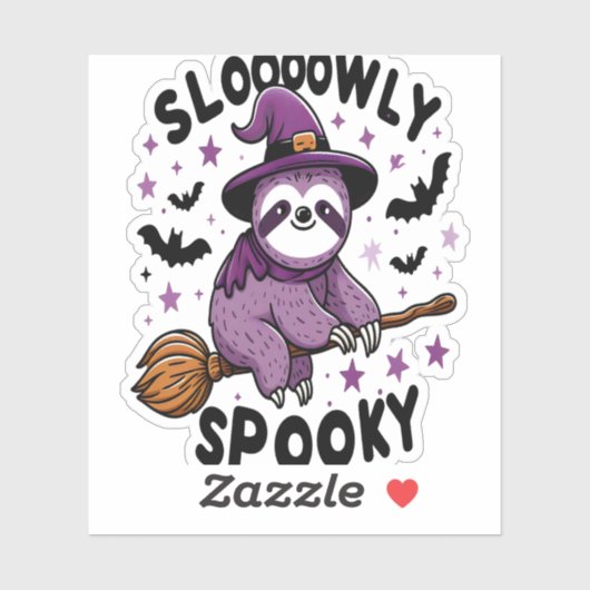 Schattigee Luiaard Happy Halloween (2) Sticker (Vel)