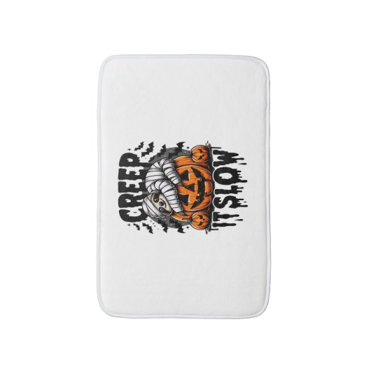 Schattigee luiaard Happy Halloween Badmat (Voorkant Verticaal)