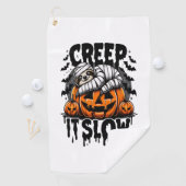 Schattigee luiaard Happy Halloween Golfhanddoek (Insitu)