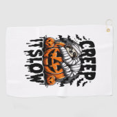 Schattigee luiaard Happy Halloween Golfhanddoek (Horizontaal)