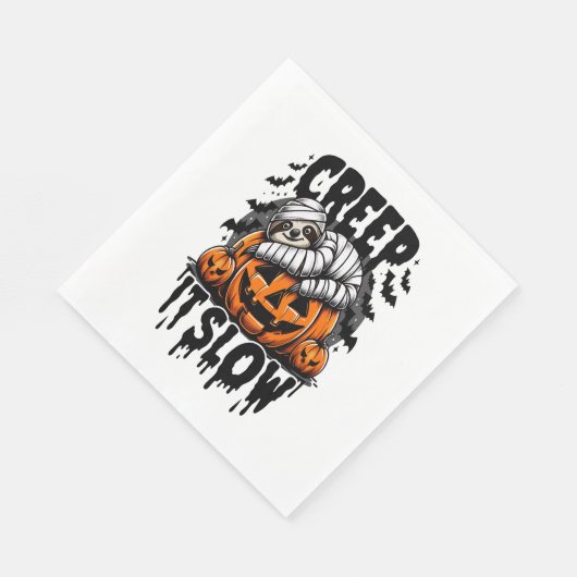 Schattigee luiaard Happy Halloween Servet (Hoek)