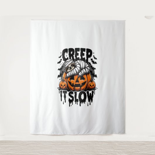 Schattigee luiaard Happy Halloween Wandkleed (Voorkant)