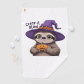 Schattigee luiaard heks Halloween Shirt – Creep It Golfhanddoek (Insitu)