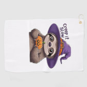 Schattigee luiaard heks Halloween Shirt – Creep It Golfhanddoek (Horizontaal)