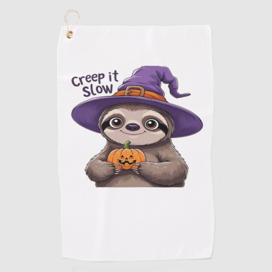 Schattigee luiaard heks Halloween Shirt – Creep It Golfhanddoek (Voorkant)