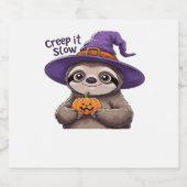 Schattigee luiaard heks Halloween Shirt – Creep It Sparkling Wijnetiket (Enkel label)