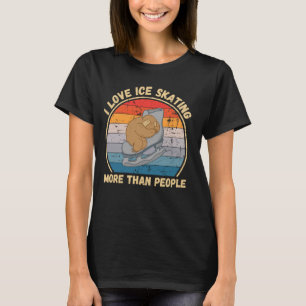  Schattigee luiaard Ik hou meer van schaatsen dan  T-shirt