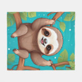 Schattigee luiaard in een boomillustratie fleece deken (Voorkant (Horizontaal))