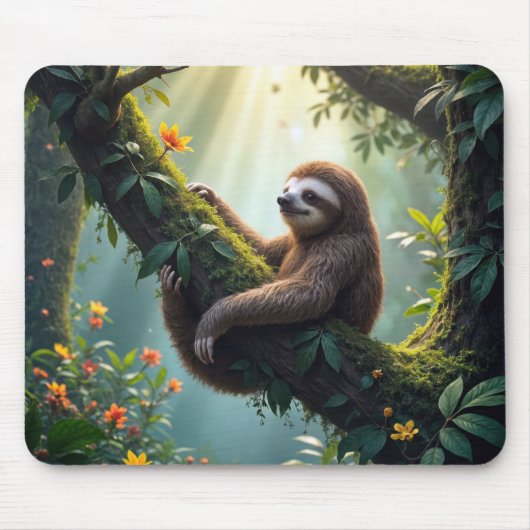 Schattigee luiaard in een regenwoud muismat (Voorkant)