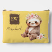 Schattigee luiaard initialen toevoegen Naam geel Etui (Voorkant)