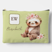 Schattigee luiaard initialen toevoegen Naam groen Etui (Voorkant)