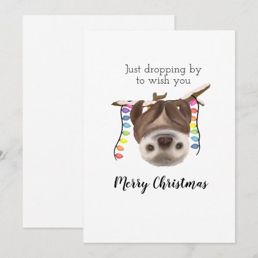 Schattigee Luiaard Kerst Kaart (Voorkant / Achterkant)