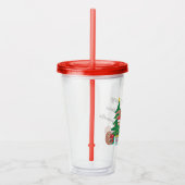 Schattigee luiaard kerstboom gepersonaliseerd acryl drinkbeker (Rechts)