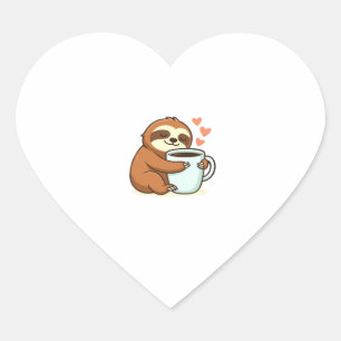 Schattigee Luiaard Knuffelen Grote Koffie Cup Prem Hart Sticker