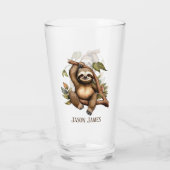 Schattigee luiaard liefhebbers Monogram toevoegen Glas (Achterkant)