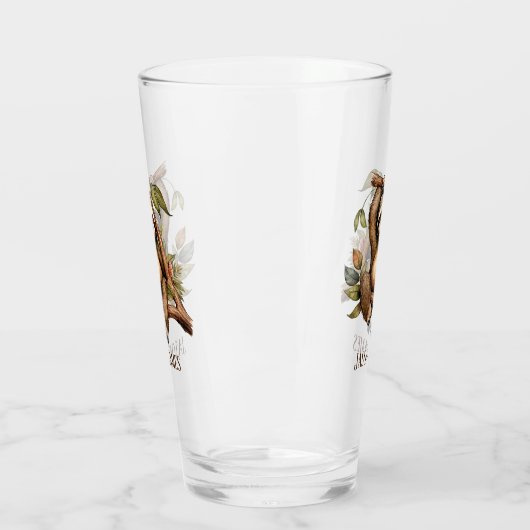 Schattigee luiaard liefhebbers Monogram toevoegen Glas (Links)