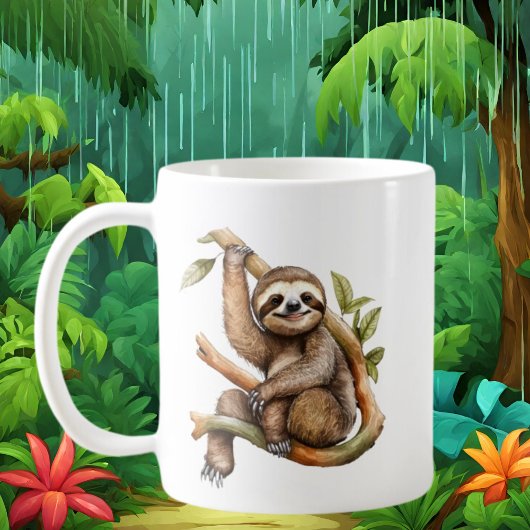 Schattigee luiaard liefhebbers Monogram toevoegen Koffiemok