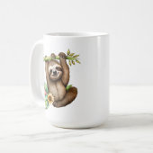 Schattigee luiaard liefhebbers Monogram toevoegen Koffiemok (Voorkant links)