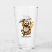 Schattigee luiaard liefhebbers Voeg naam toe Glas (Voorkant)