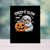 Schattigee Luiaard Lovers Funny Halloween Pumpkin  Acryl Bord (Neutraal)
