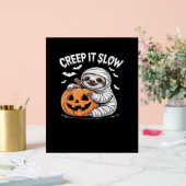 Schattigee Luiaard Lovers Funny Halloween Pumpkin  Acryl Bord (Huwelijk)