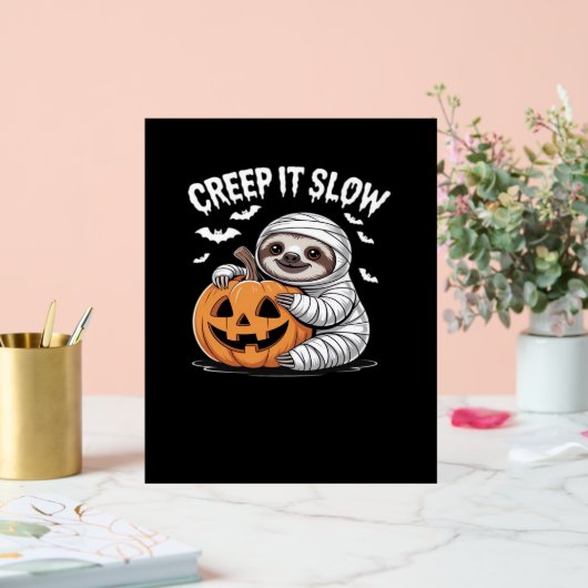 Schattigee Luiaard Lovers Funny Halloween Pumpkin  Acryl Bord (Huwelijk)