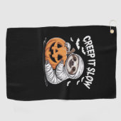 Schattigee Luiaard Lovers Funny Halloween Pumpkin Golfhanddoek (Horizontaal)