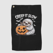 Schattigee Luiaard Lovers Funny Halloween Pumpkin  Golfhanddoek (Voorkant)