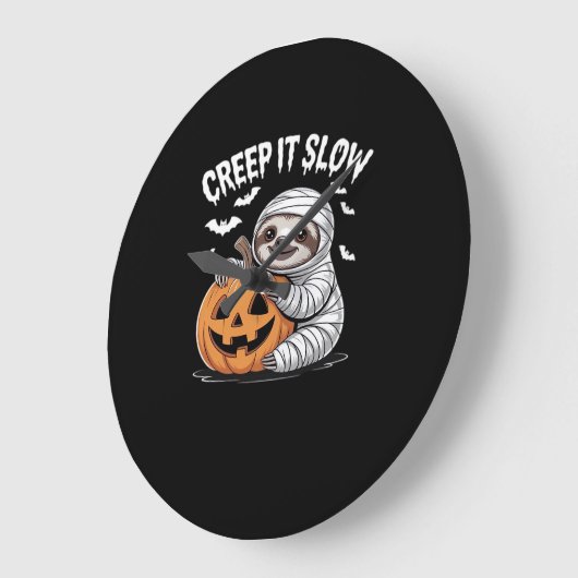 Schattigee Luiaard Lovers Funny Halloween Pumpkin  Grote Klok (Hoek)