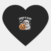 Schattigee Luiaard Lovers Funny Halloween Pumpkin  Hart Sticker (Voorkant)