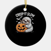 Schattigee Luiaard Lovers Funny Halloween Pumpkin  Keramisch Ornament (Voorkant)