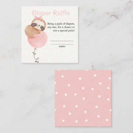 Schattigee Luiaard Luiaard Baby shower Luiaard Raf Informatiekaartje (Voorkant / Achterkant)