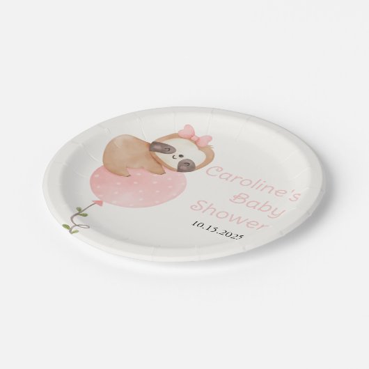 Schattigee Luiaard Luiaard Baby shower Luiaard Raf Papieren Bordje (Gekanteld)