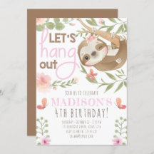 Schattigee luiaard meisje verjaardag