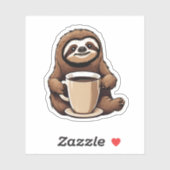 Schattigee Luiaard met Koffie Waterdicht Sticker (Vel)