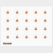 Schattigee luiaard met pompoen Halloween Cartoon V Ronde Sticker (Vel)