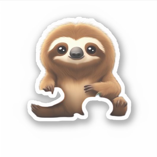 Schattigee luiaard met pompoen Halloween Cartoon V Sticker (Voorkant)