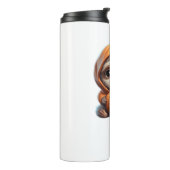 Schattigee luiaard met pompoen Halloween Cartoon V Thermosbeker (Gedraaid links)