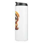 Schattigee luiaard met pompoen Halloween Cartoon V Thermosbeker (Geroteerd rechts)