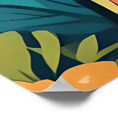 Schattigee luiaard omringd door bloemen poster (Hoek)