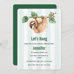 Schattigee luiaard ondersteboven hangen Waterverf  Kaart