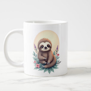 "Schattigee luiaard op bloemenachtergrond Grote Koffiekop